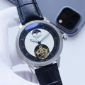 Longines Silver Black Strap Watch — hero