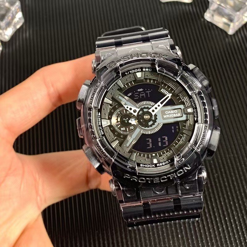 CASIO Transparent Gray Black Dial Watch — model