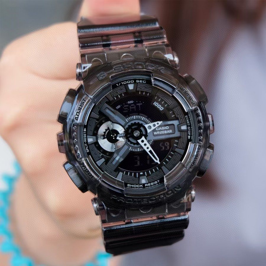 CASIO Transparent Gray Black Dial Watch — model