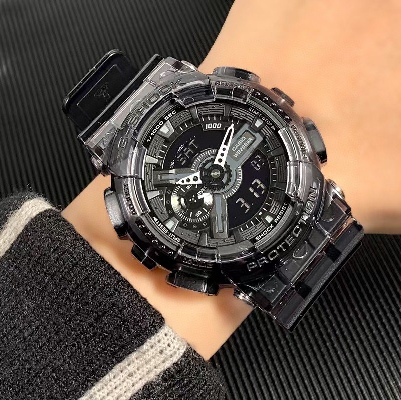 CASIO Transparent Gray Black Dial Watch — model