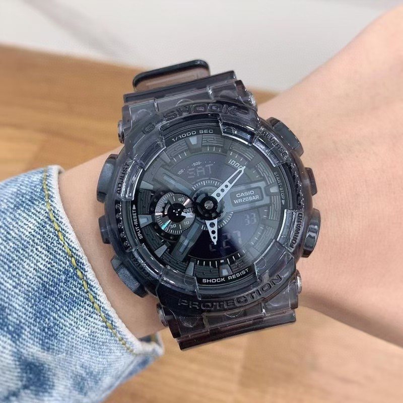 CASIO Transparent Gray Black Dial Watch — model
