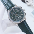 Patek Philippe Silver Green Dial Strap Watch — hero