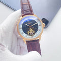 Longines Gold-Tone Brown Strap Watch — hero