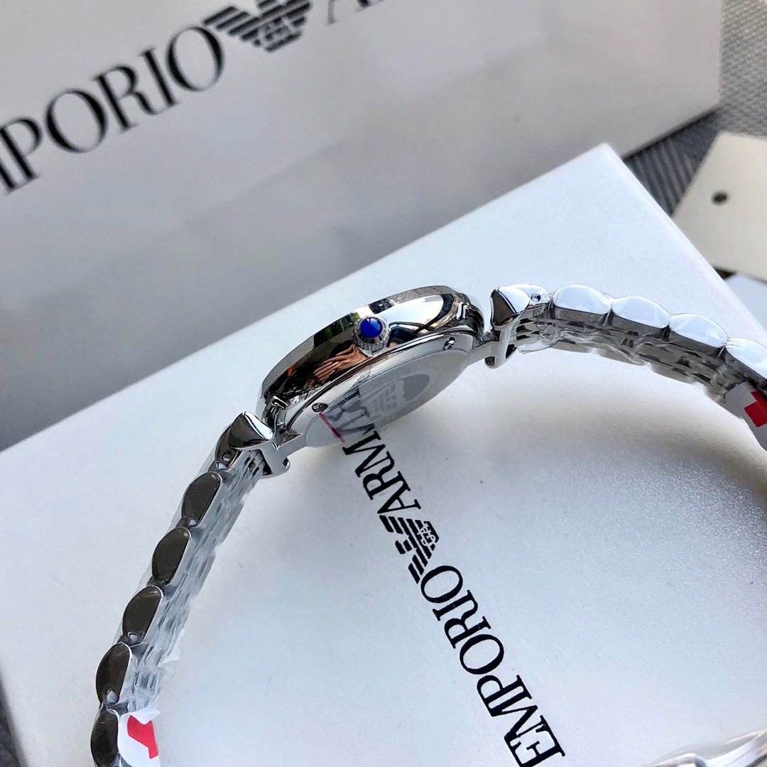 EMPORIO ARMANI Blue Dial Two-Tone Watch — side