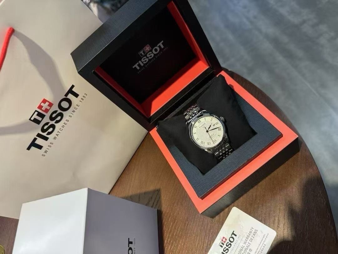 Tissot White Dial Bracelet Watch — front