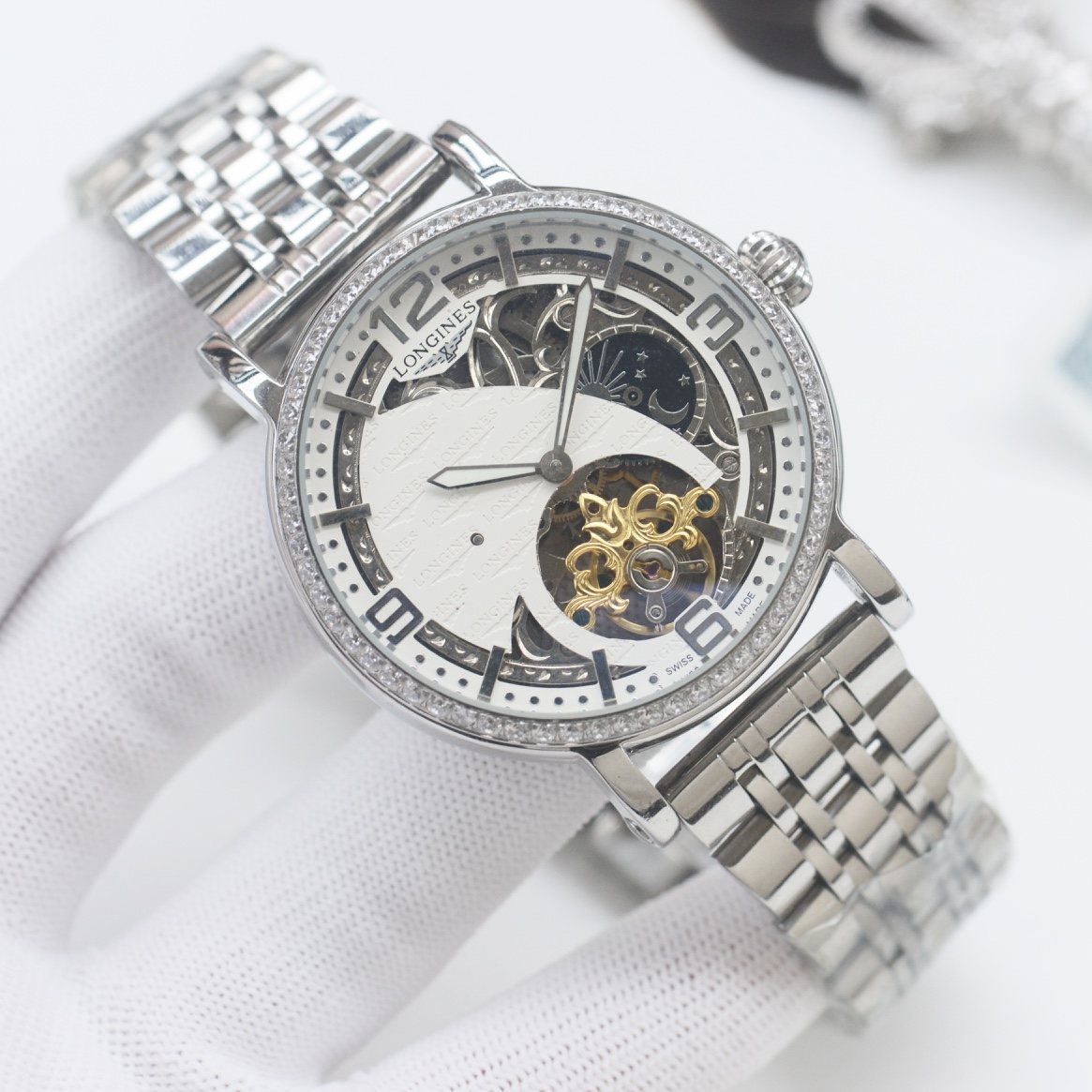 Longines Silver White Dial Bracelet Watch — hero