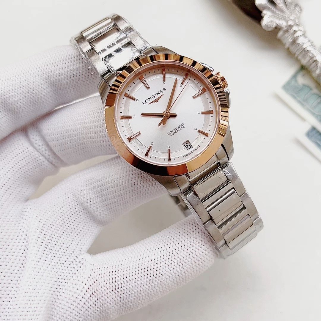 LONGBO Two-Tone White Dial Watch — hero