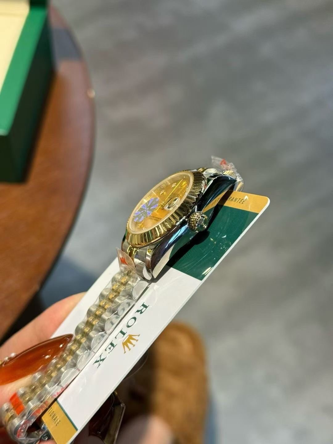Rolex Gold Dial Two-Tone Watch — side