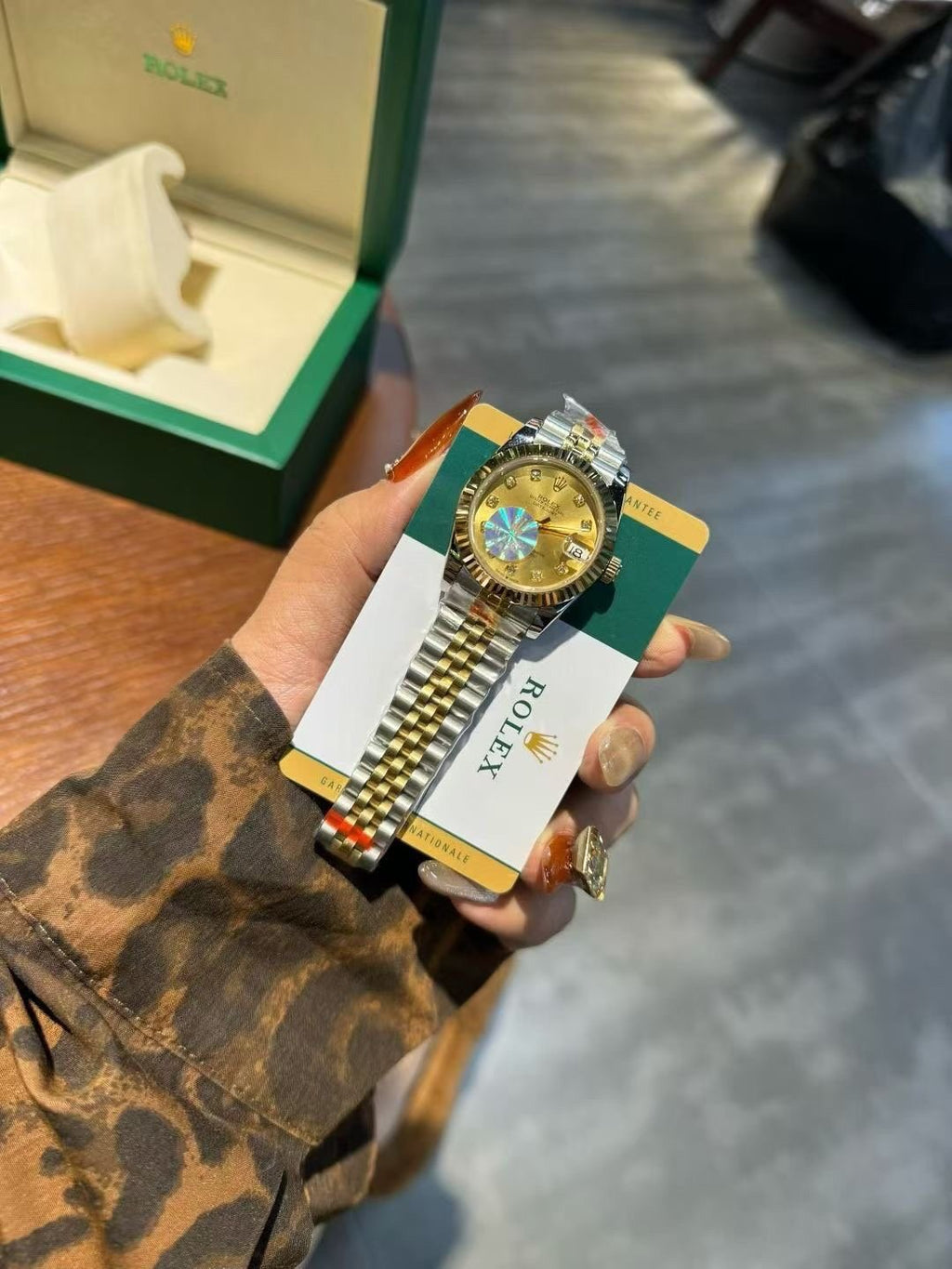 Rolex Gold Dial Two-Tone Watch — front