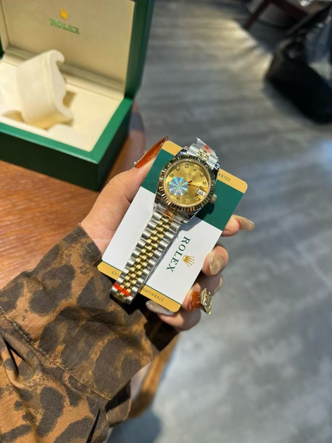 Rolex Gold Dial Two-Tone Watch — front