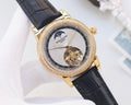 Patek Philippe Black Gold White Dial Leather Strap Watch — hero