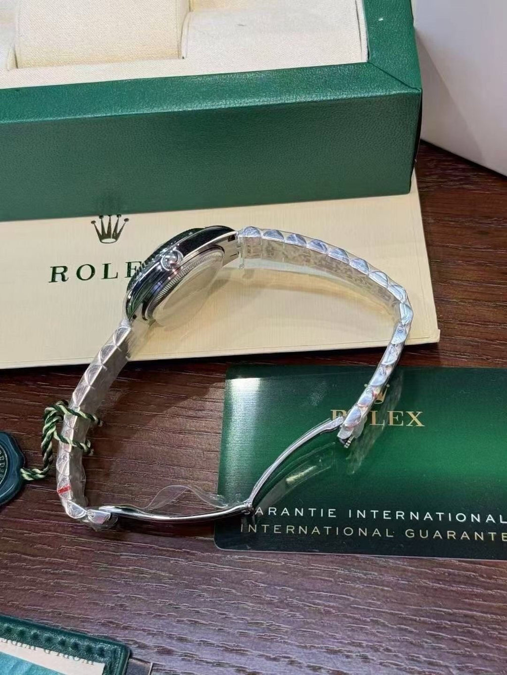 Rolex Pearlescent Gray Dial Watch — side