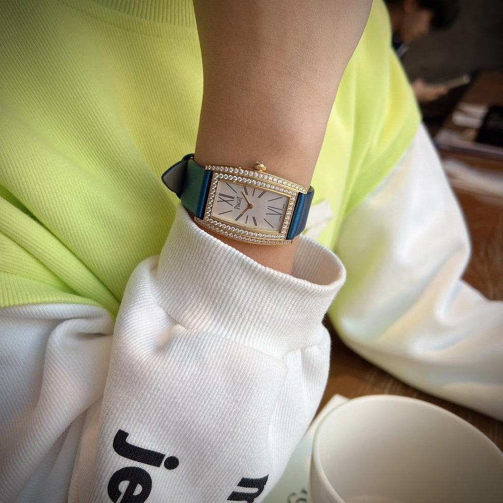 Piaget Gold Blue Dial Strap Watch — model