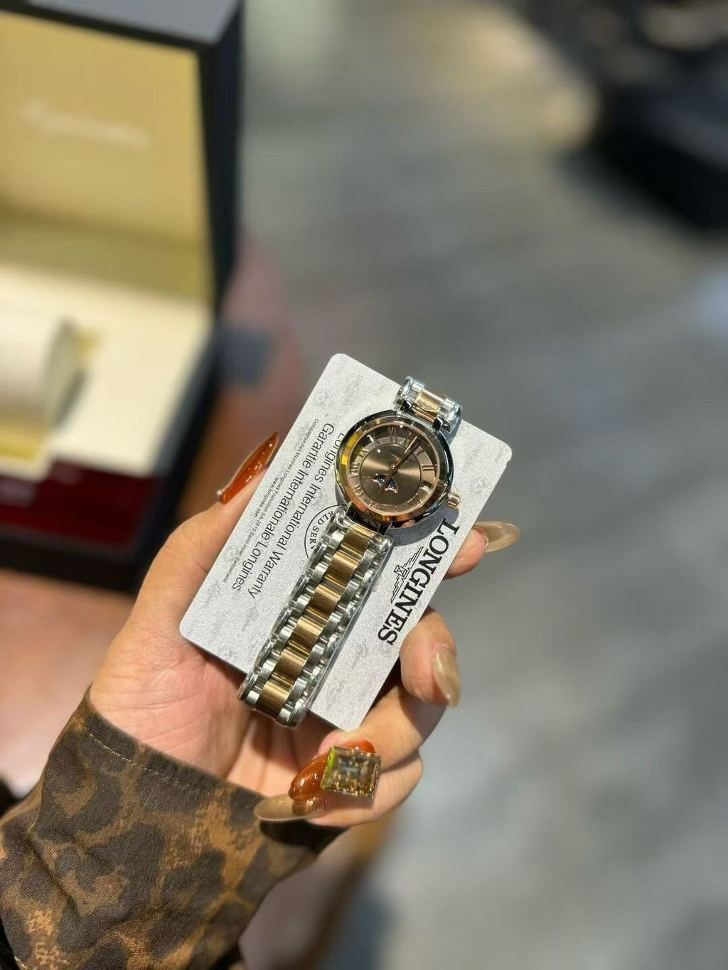 Longines Brown Dial Two-Tone Watch — front