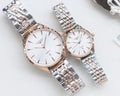 Longines Silver Rose Gold White Dial Couple Watch Set — hero