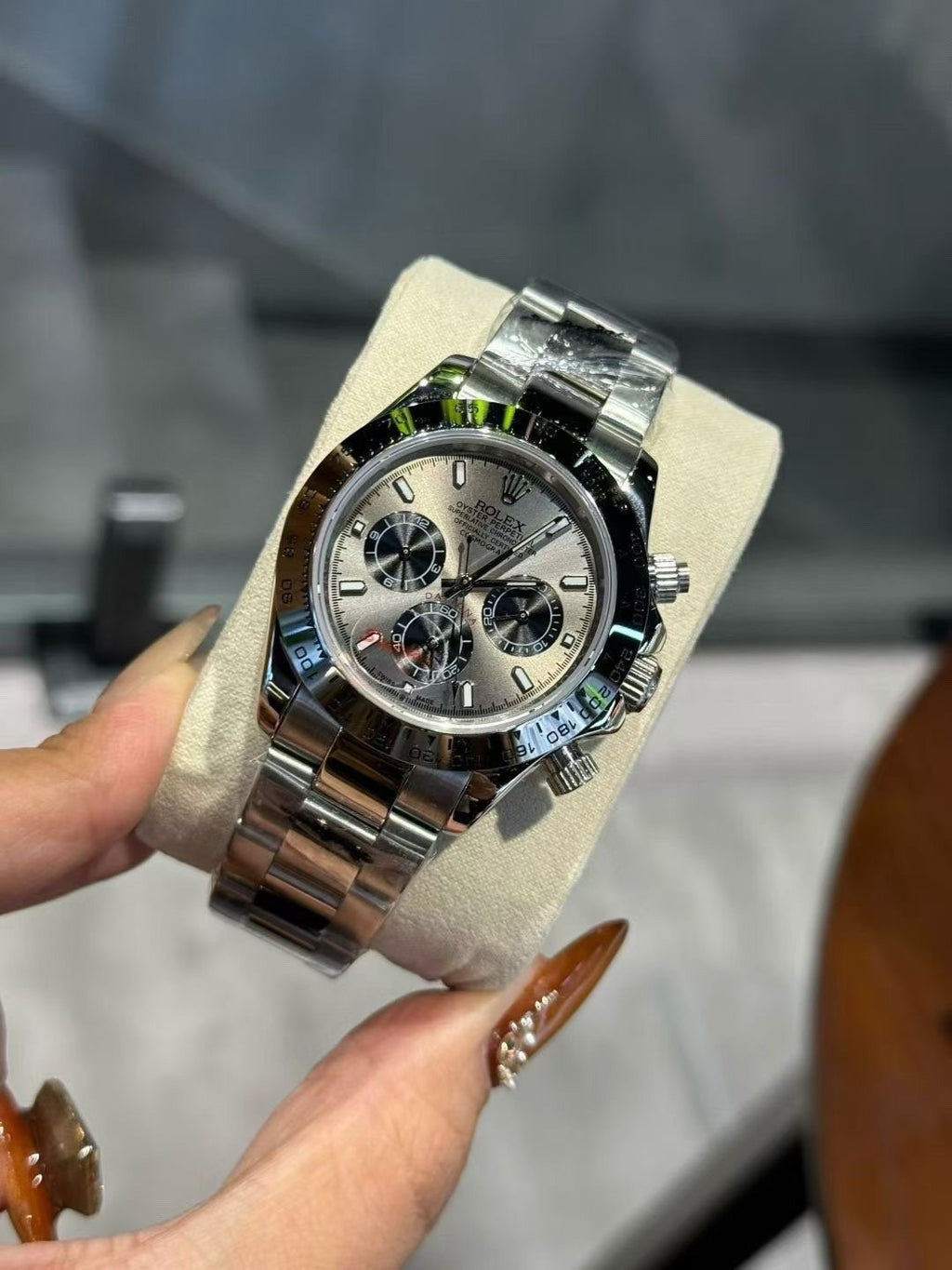 Rolex Silver Rose Gold Watch — hero