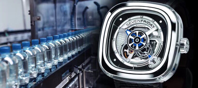 SEVENFRIDAY Silver Case Black Strap Watch — detail