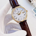 Patek Philippe White Dial Brown Strap Watch — hero