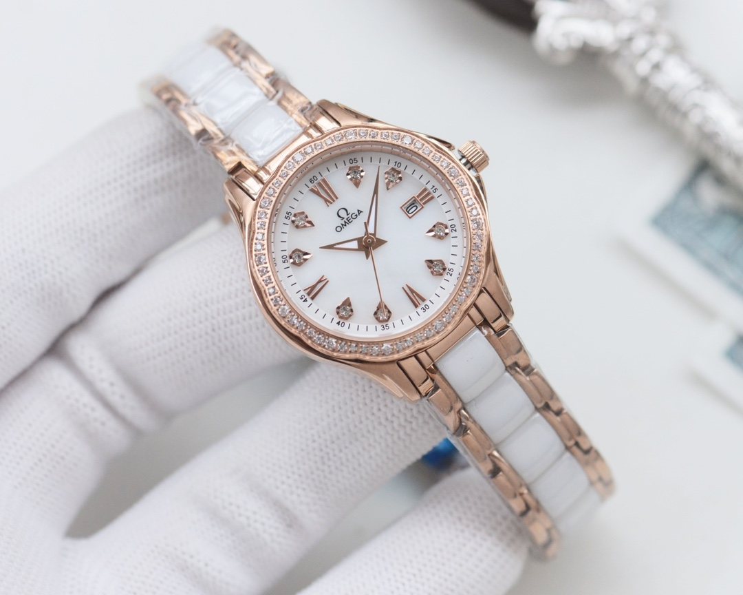 OMEGA Rose Gold White Dial Watch — hero