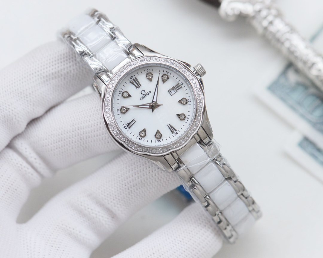 OMEGA Silver White Dial Watch — hero