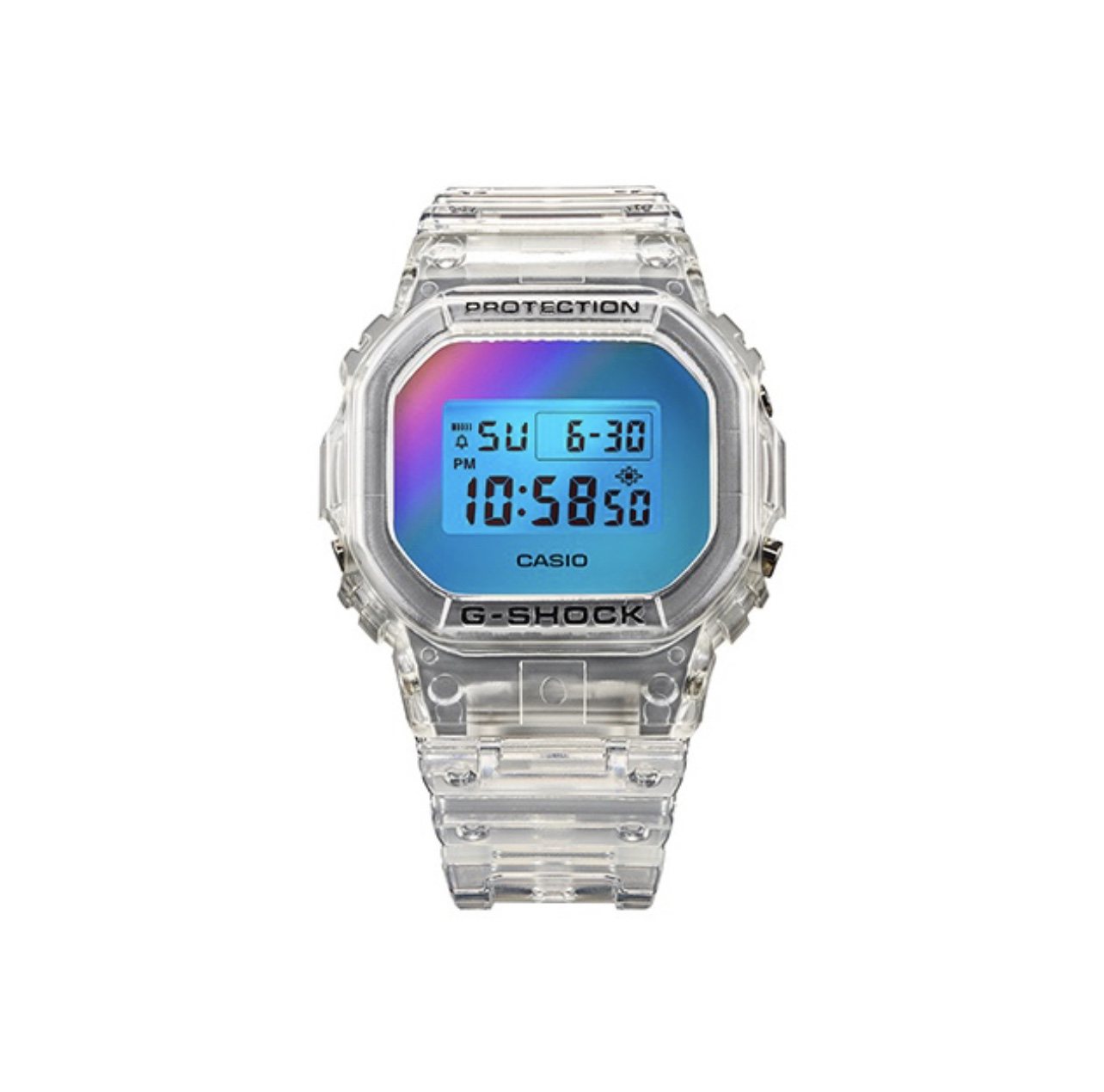 CASIO Clear Iridescent Digital Watch — hero