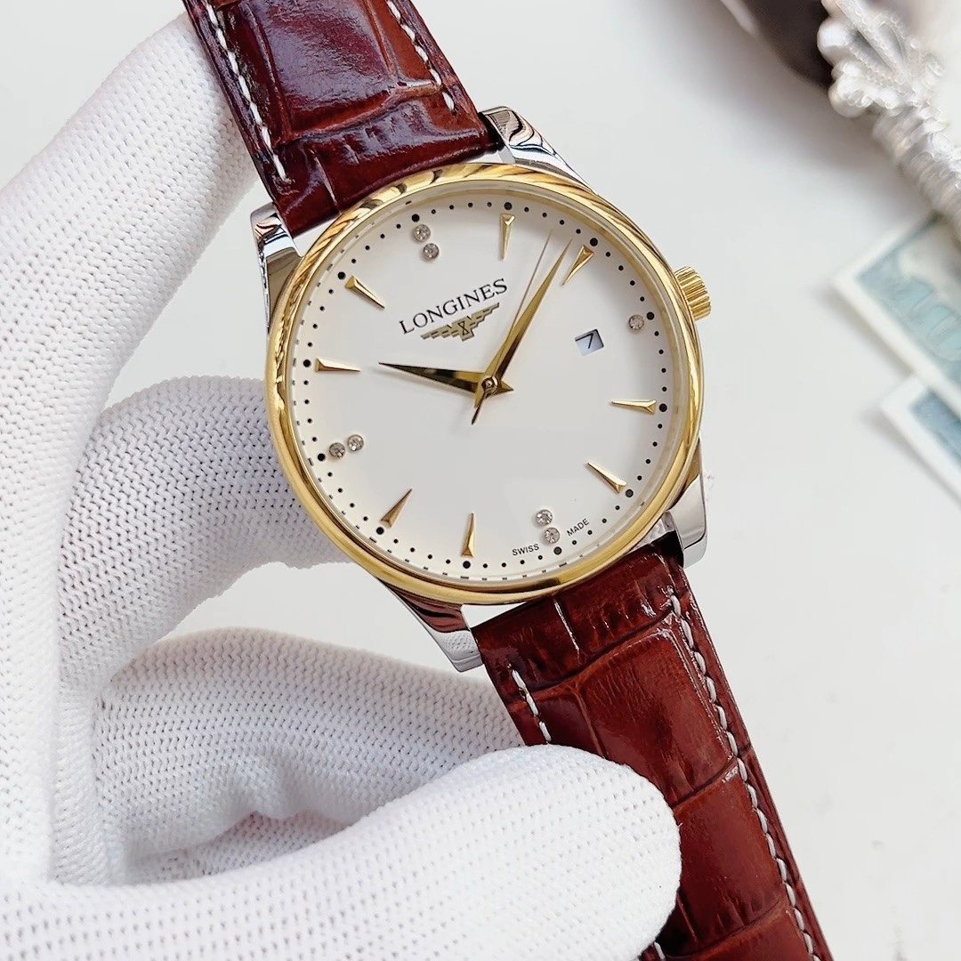 LONGINES White Dial Gold-Tone Watch — hero