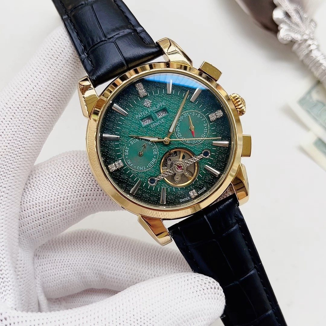 Patek Philippe Green Skeleton Dial Watch — hero