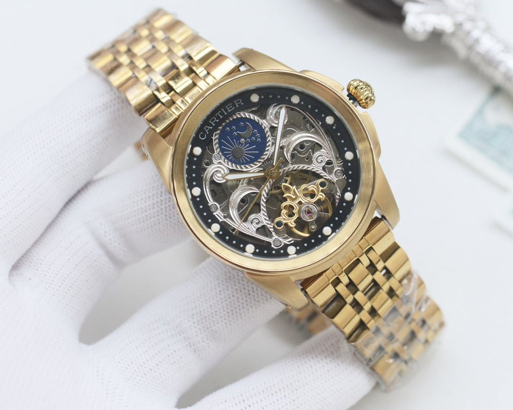 Cartier Gold Black Bracelet Watch — hero