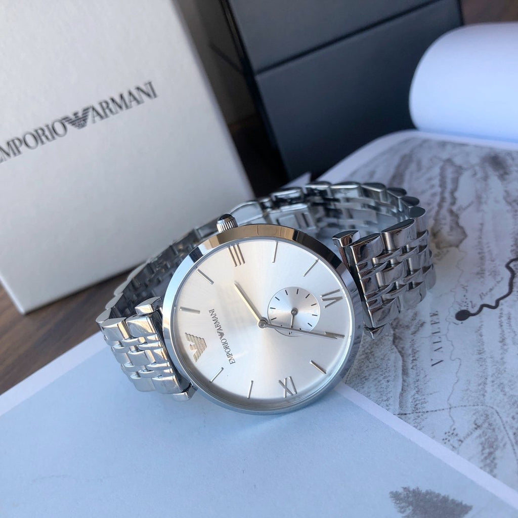EMPORIO ARMANI White Dial Bracelet Watch — front