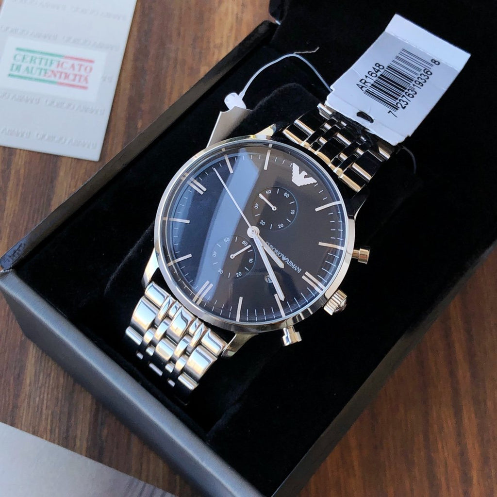 EMPORIO ARMANI Black Dial Bracelet Watch — front