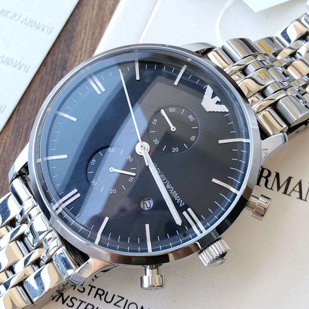 EMPORIO ARMANI Black Dial Bracelet Watch — hero