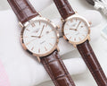Longines Silver Rose Gold White Dial Strap Watch — hero