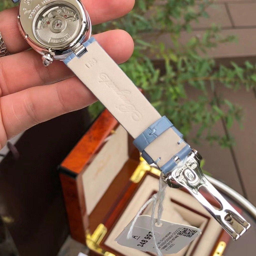 Breguet Light Blue Strap Watch — back