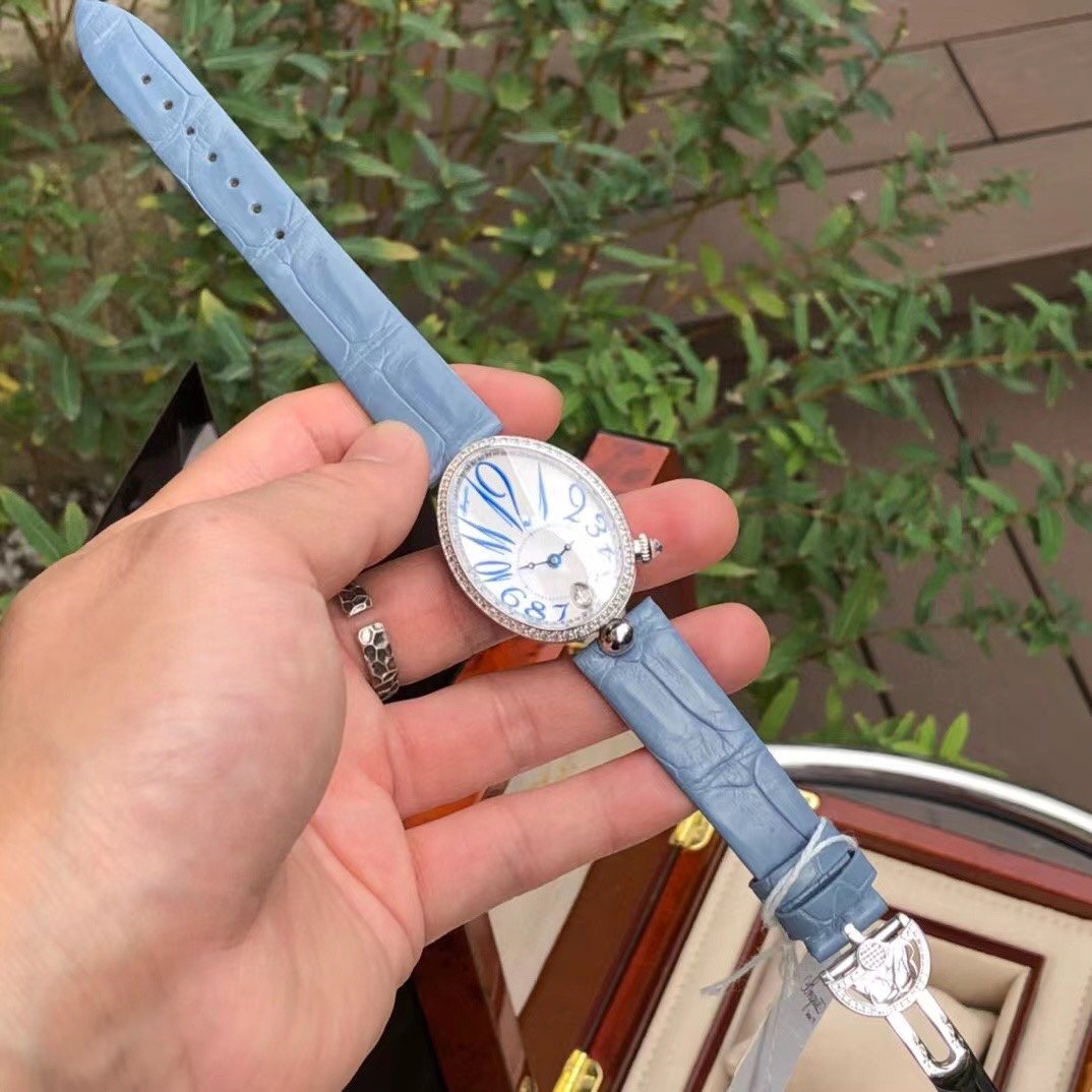Breguet Light Blue Strap Watch — front