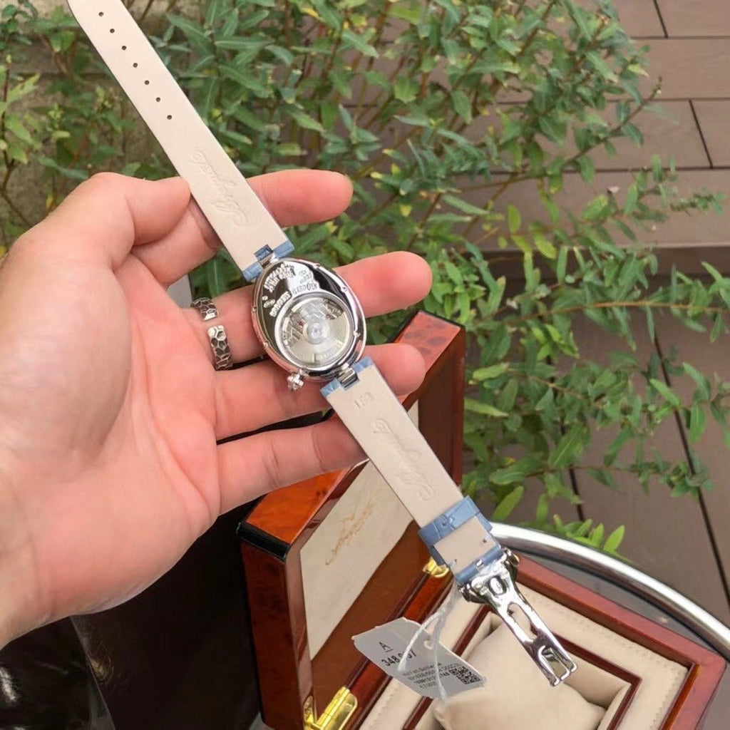 Breguet Light Blue Strap Watch — back