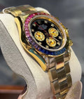 Rolex Rainbow Gemstone Chronograph Watch — front