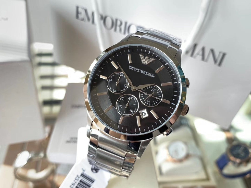EMPORIO ARMANI Black Dial Bracelet Watch — front