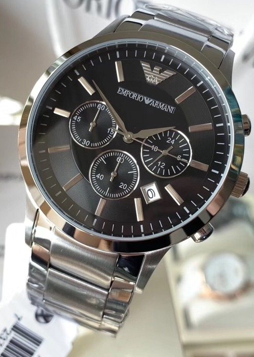 EMPORIO ARMANI Black Dial Bracelet Watch — hero