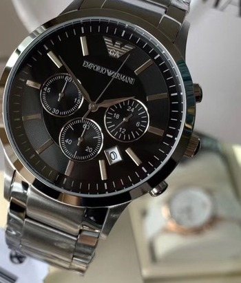 EMPORIO ARMANI Black Dial Bracelet Watch — front
