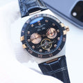 Patek Philippe Two Tone Black Dial Leather Strap Watch — hero