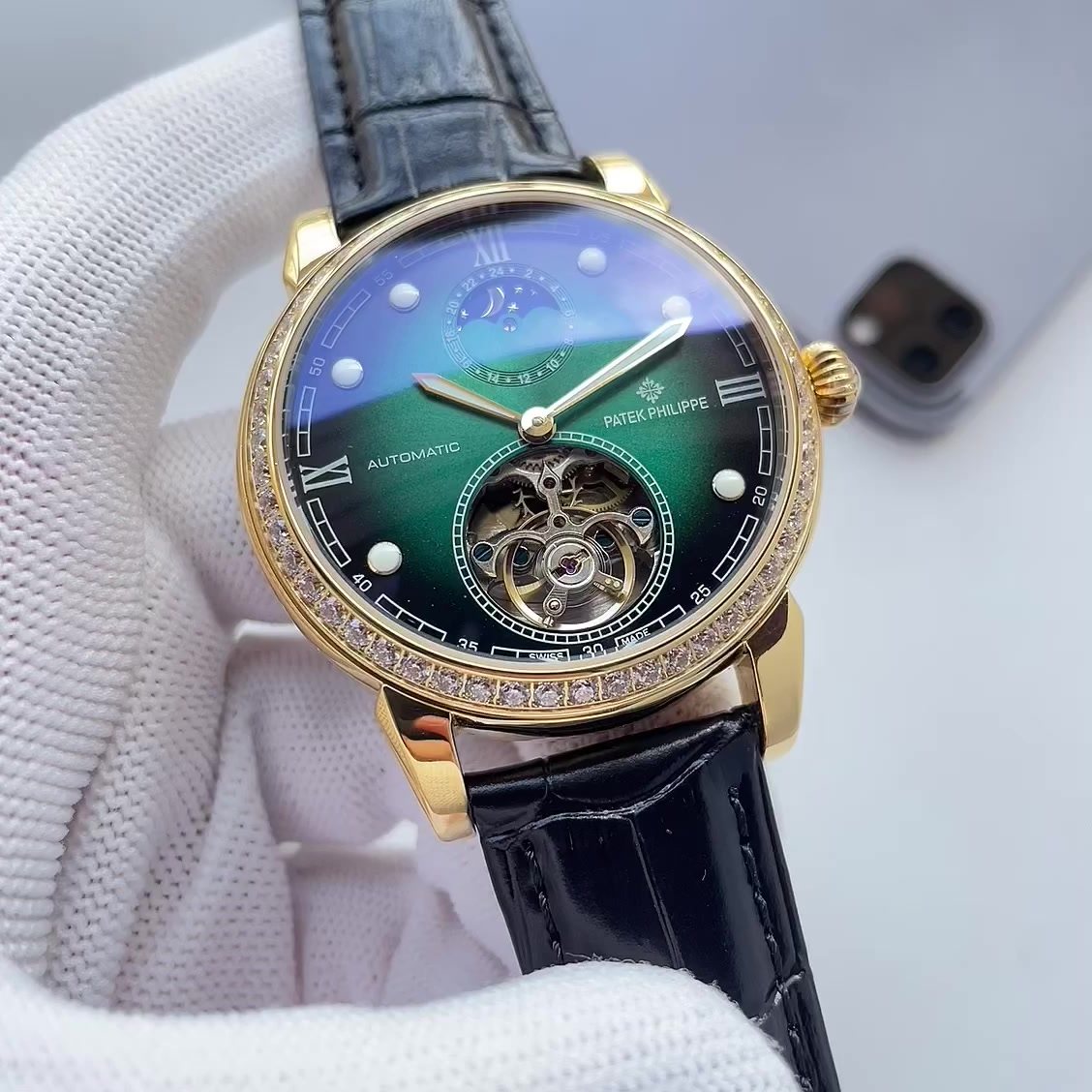 Patek Philippe Green-to-Blue Dial Watch — hero