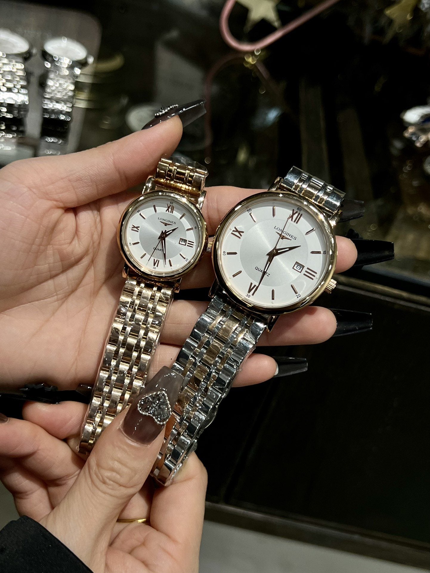 Longines Gold Two Tone White Dial Bracelet Watch — hero