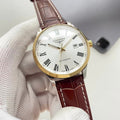 Longines White Dial Leather Watch — hero
