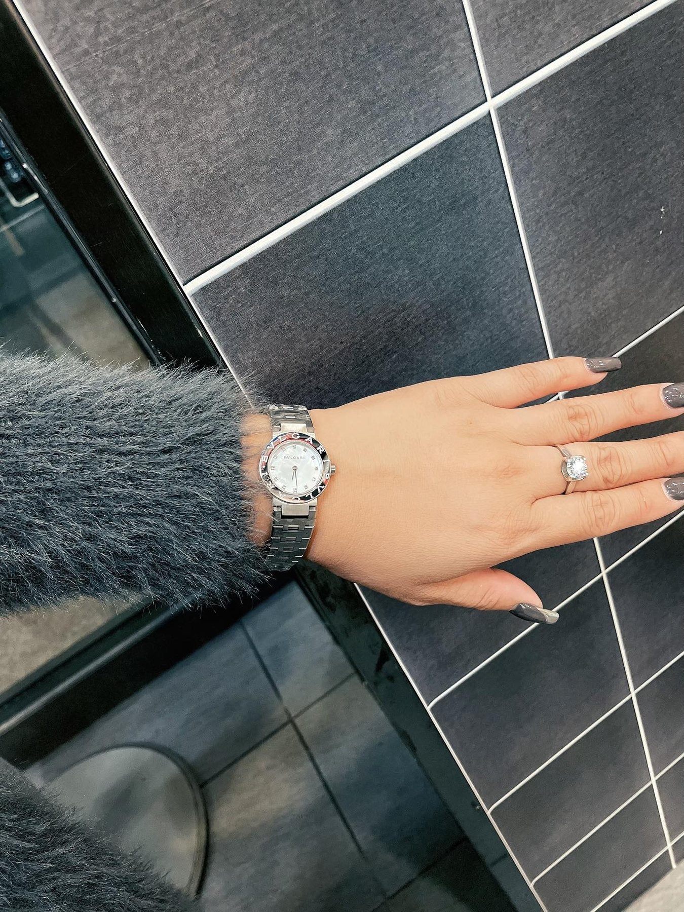 Bulgari White Dial Silver Bracelet Watch — model