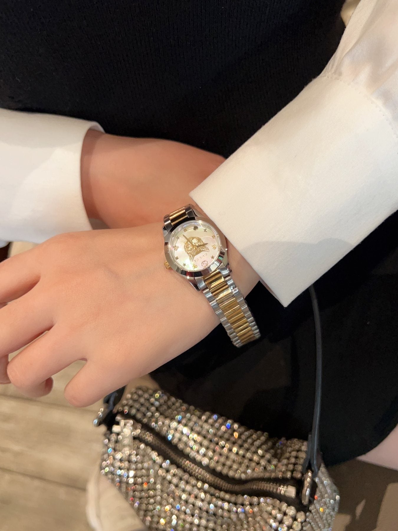 Gucci White Dial Two-Tone Bracelet Watch — model