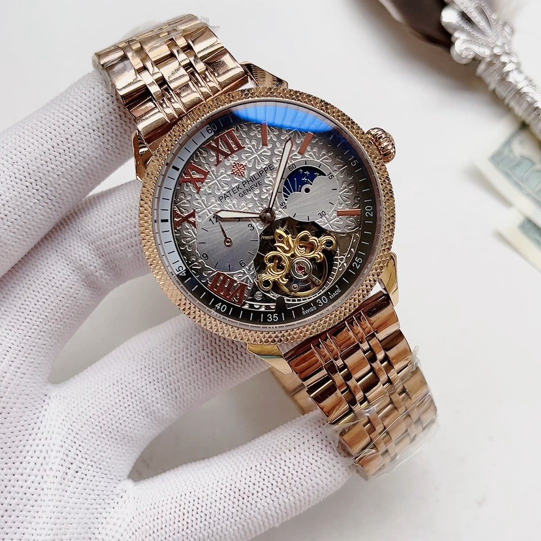 Patek Philippe Rose Gold-Tone Skeleton Watch — hero