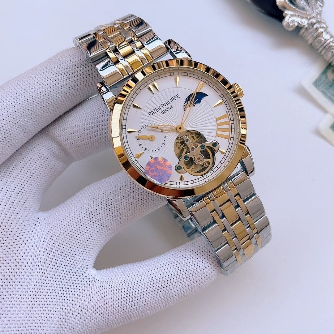 Patek Philippe White Dial Two-Tone Bracelet Watch — hero
