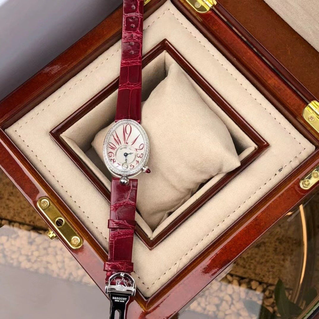 GaGa Milano Burgundy Red Crystal Bezel Watch — front