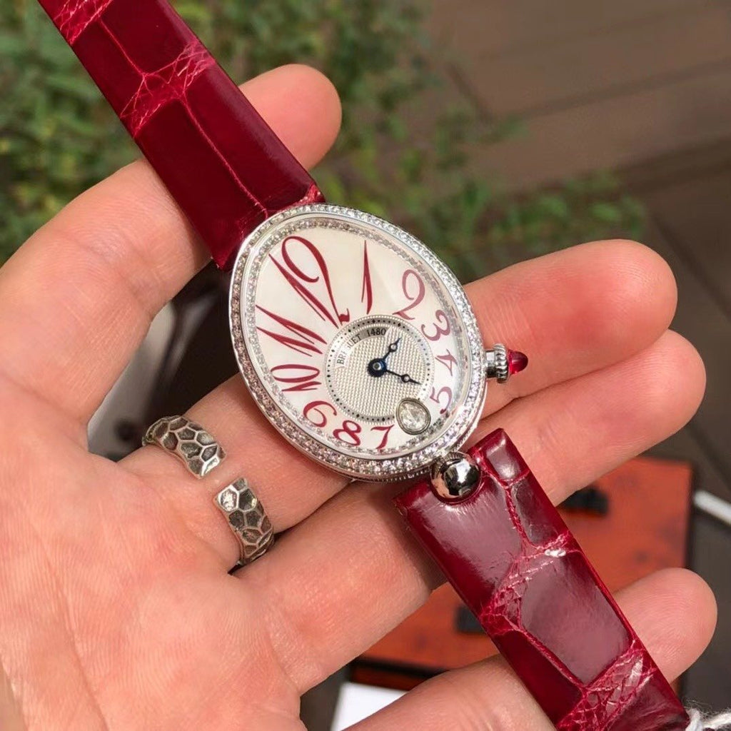 GaGa Milano Burgundy Red Crystal Bezel Watch — model