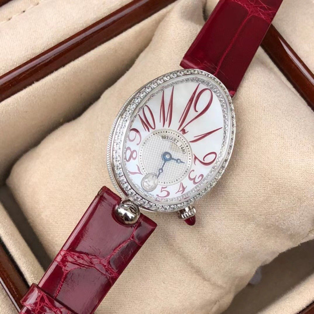 GaGa Milano Burgundy Red Crystal Bezel Watch — front